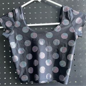 Blackmilk Spot On Capped Sleeve Crop Top size S